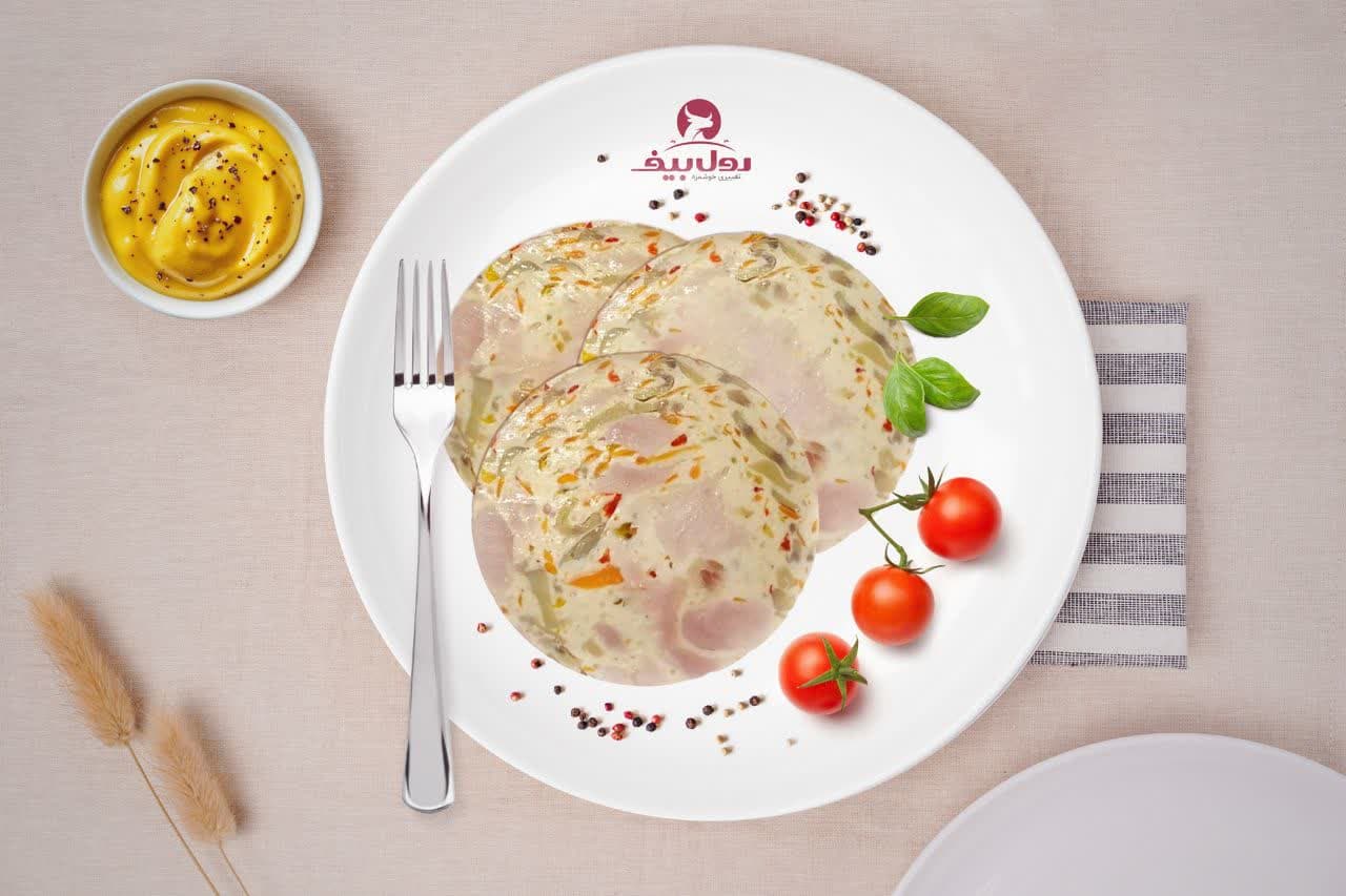 ژامبون مرغ و قارچ
